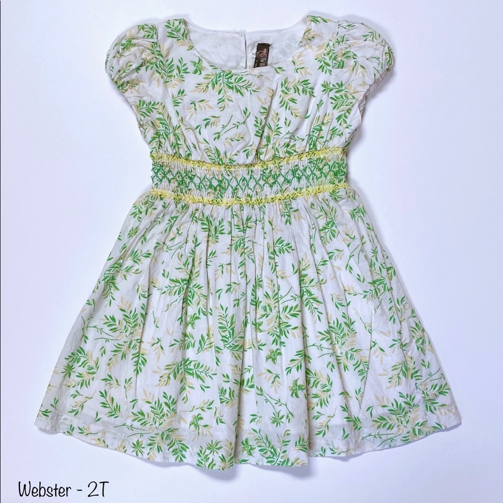 Webster Green & White Dress - 2T
